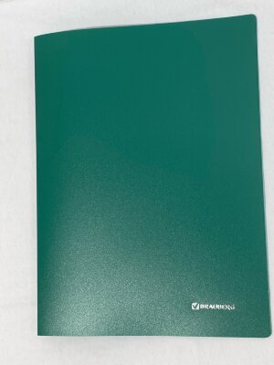 Папка с пластиковым скоросш. BRAUBERG Office, зеленая