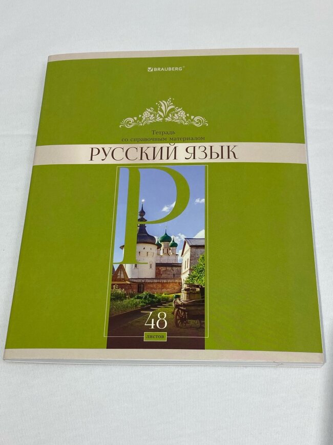 Тетрадь предметная DELIGHT 48л, РУССКИЙ ЯЗЫК, линия, BRAUBERG