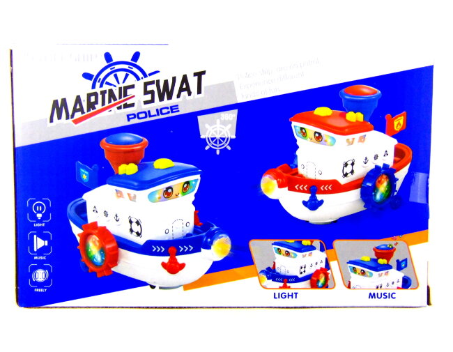 Корабль -звук,свет,вращающее колесо,ходьба