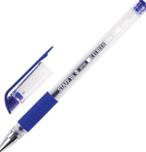 Ручка гелевая с грипом STAFF EVERYDAY GP-191, СИНЯЯ