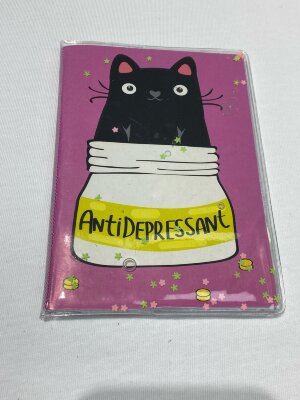 Блокнот с гелевой обложкой МАЛЫЙ ФОРМАТ А6,56л, CENTRUM, Кот-Антидепрессант