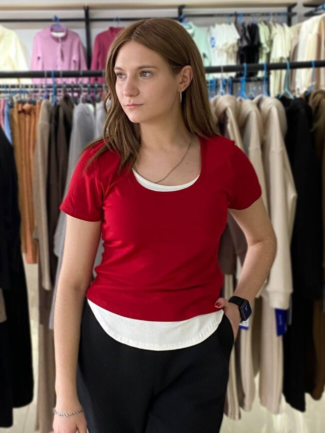 Футболка женская двойная