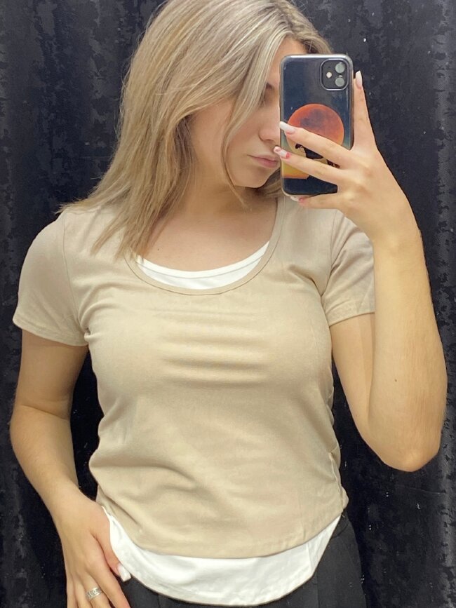 Футболка женская двойная