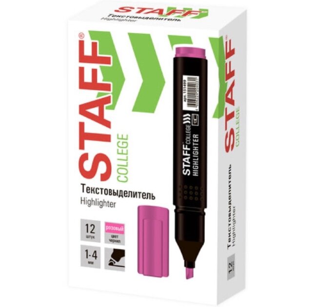 Текстовыделитель STAFF College STICK HL-497, РОЗОВЫЙ
