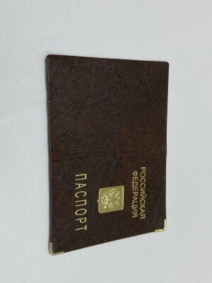 Обложка для паспорта, металлический шильд с гербом, ПВХ, ассорти, STAFF