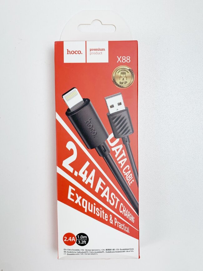 Кабель передачи данных hoco X88 iP 2.4А 1м черный