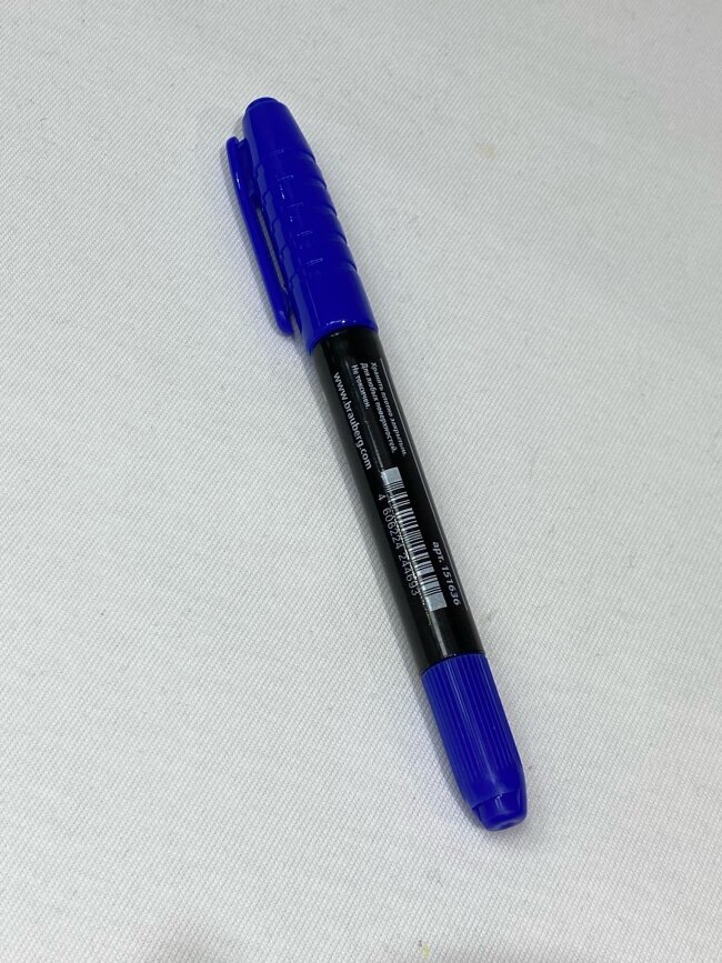 Маркер перманентный двусторонний BRAUBERG "Double", СИНИЙ