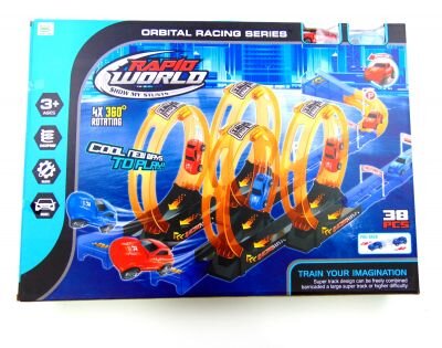 Автотрек с двумя машинами 38 деталей 60*44 см.