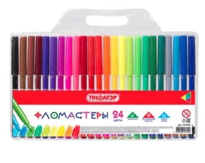 Фломастеры ПИФАГОР, 24 цвета, вентилируемый колпачок