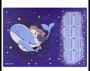 Настольное покрытие BRAUBERG, А3+, пластик, 46x33 см, Ocean dream