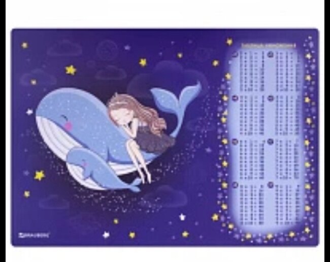 Настольное покрытие BRAUBERG, А3+, пластик, 46x33 см, Ocean dream