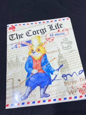 Тетрадь А5 48л. HATBER скоба, клетка, обложка картон, Корги_LIFE