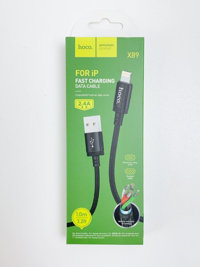 Кабель передачи данных hoco X89 iP 2.4A 1м черный