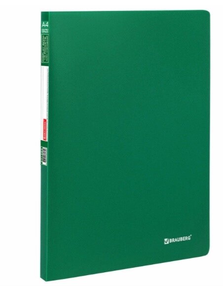 Папка 10 вкладышей BRAUBERG Office, зеленая