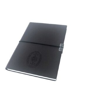 Блокнот в кожаной оплетке на резинке 11*15см