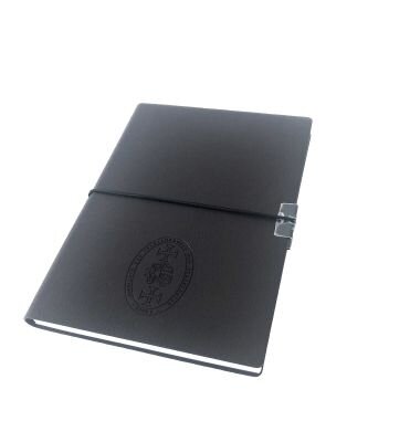 Блокнот в кожаной оплетке на резинке 11*15см