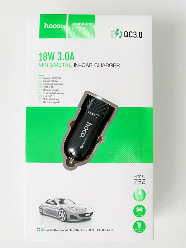 Автомобильное зарядное устройство hoco Z32 mini быстрая зарядка 3.0А 18W