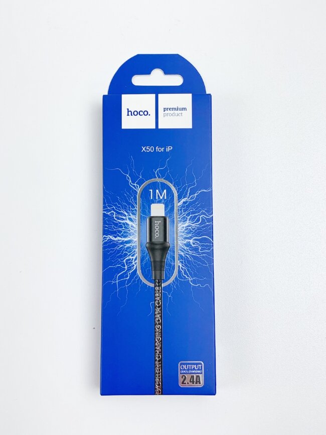 Кабель передачи данных hoco X50 iP 2.4А 1м черный