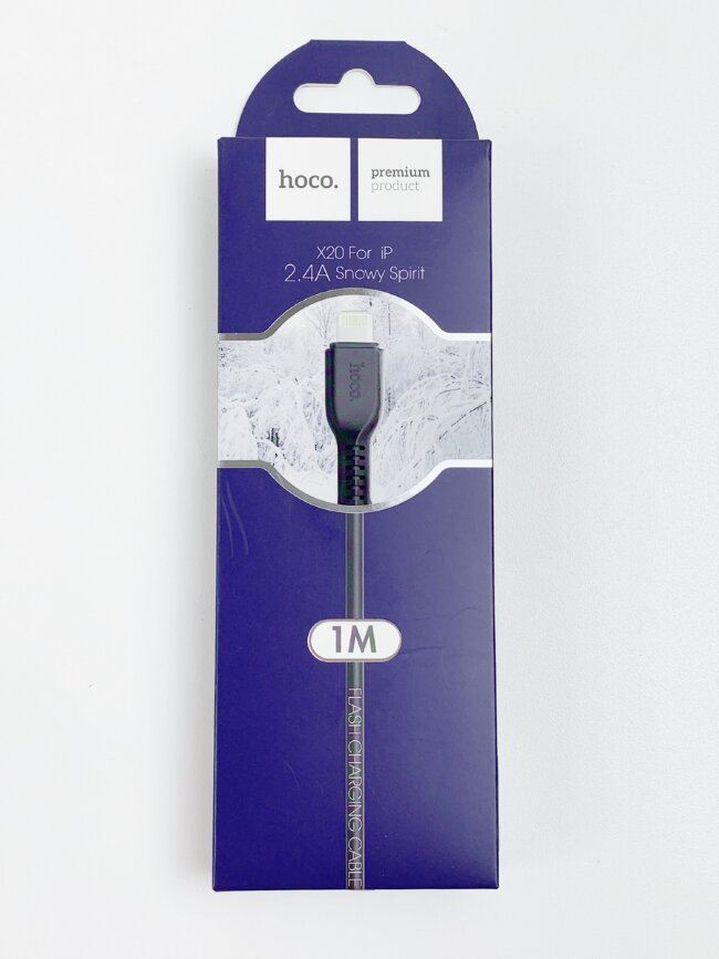 Кабель передачи данных hoco X20 iP 2.4А 1м черный