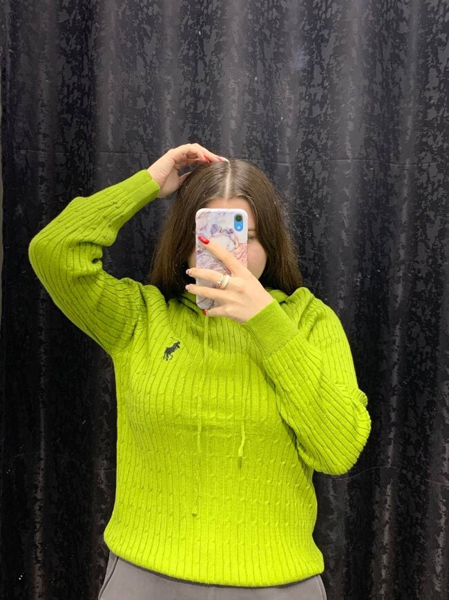 Кофта женская с капюшоном (рис.поло)