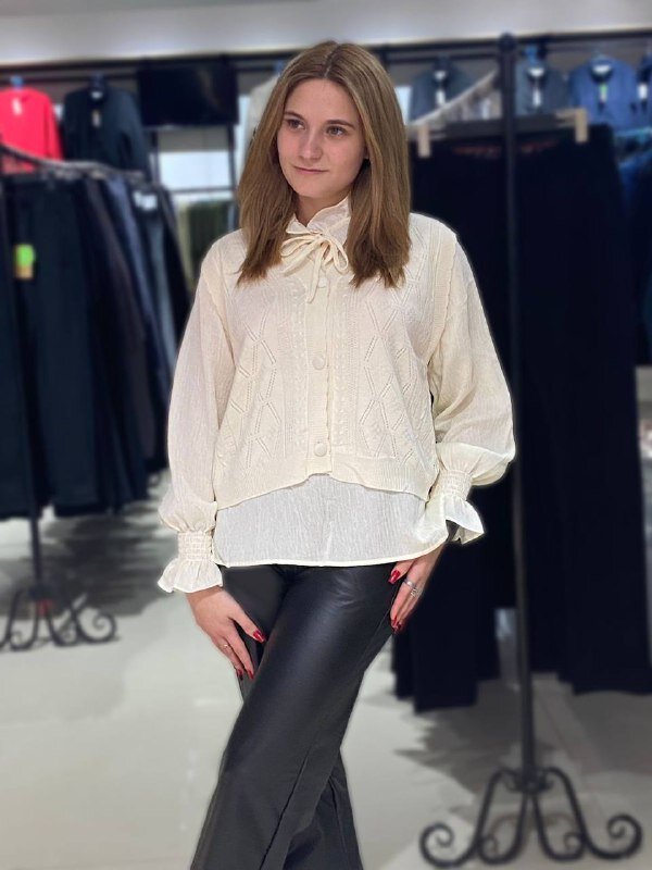 Кофта женская жабо машин.взка