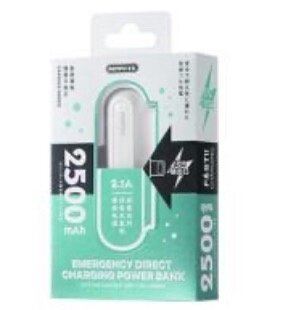 REMAX RPP-576 capsule series 2.1A emergency direct charging power bank 2500mAh white