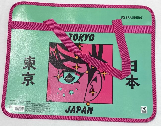 Папка на молнии с ручками BRAUBERG А4, 1 отделение, пластик, Anime city