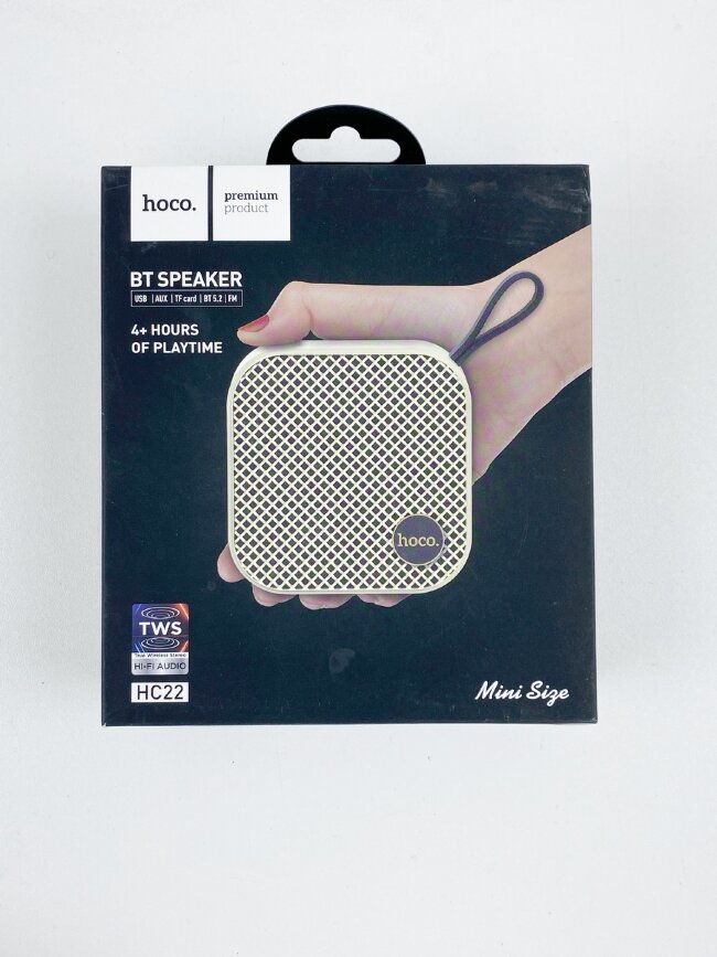 Колонка беспроводная hoco НС22 AUX; Type-C бежевая