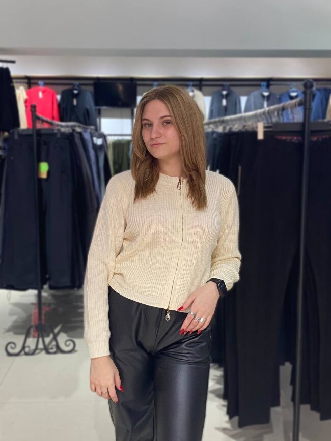 Кофта женская на замке,блестки Мок31