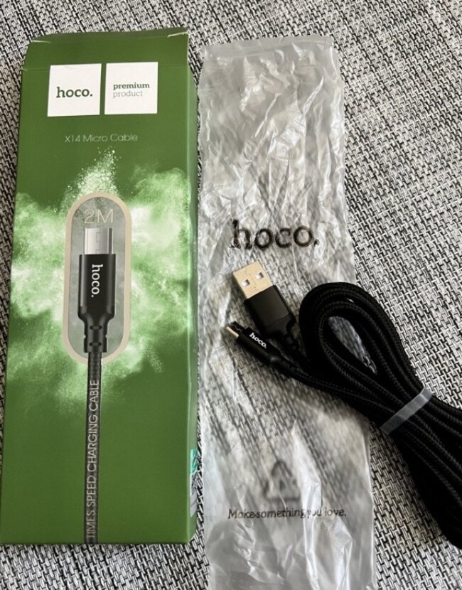 Кабель MICRO USB "Hoco"X14  черный 2 м