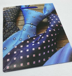 Пакет подарочный 17,8x9,8x22,9 см, ЗОЛОТАЯ СКАЗКА "Галстуки", ламинированный