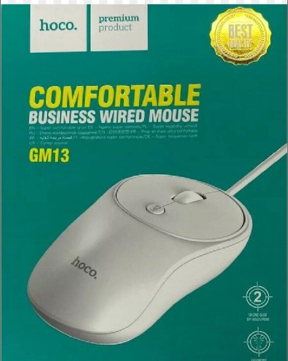 HOCO GM13 Esteem business wired mouse White