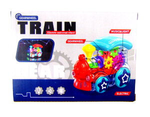 Паровоз прозрачный с шестерёнками звуковые и световые эффекты