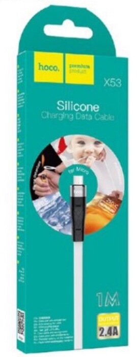 Кабель передачи данных hoco Х53 Micro USB 2.4А 1м белый
