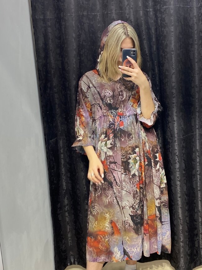 Платье женское легкое с капюшоном